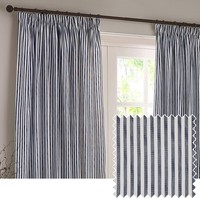 Yard Hebden Pencil Pleat Curtain Pair – Ultra Soft Cotton Lined Striped Curta