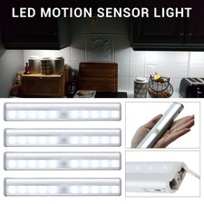 LED PIR Motion Sensor Strip Light Battery Operated Magnetic Cabinet Closet Lamp