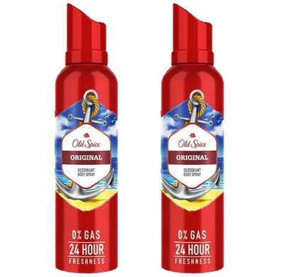 Old Spice Original Deodorant Body Spray 24HR Fresh Perfume No Gas 140ML Set Of 2