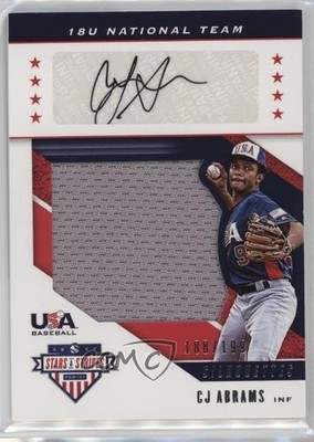 2019 USA Baseball Stars & Stripes 18U National Team Jerseys CJ Abrams Auto s3g