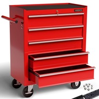 Arebos Werkstattwagen Werkzeugwagen Rollwagen Werkzeugkiste Toolbox 5 FäCher