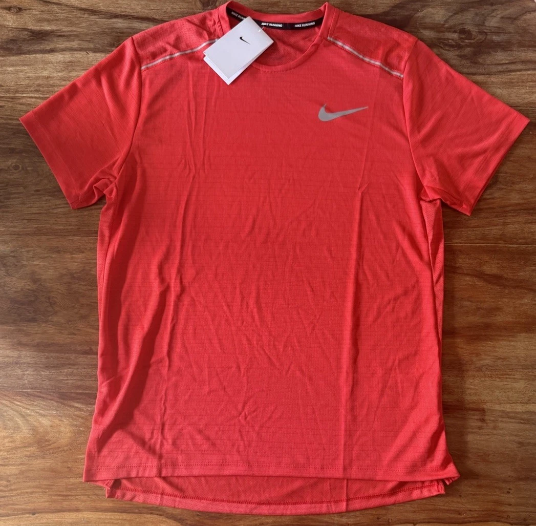 Mens Nike Dri Fit Miler 1.0 T Shirt In Bright Crimson Size M FZ4782-696