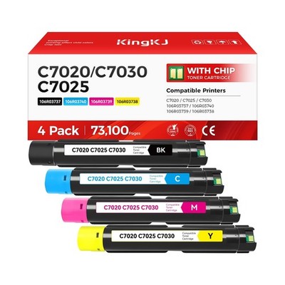 Versalink C7020 C7025 C7030 Toner Cartridge 4-Pack High Capacity 106R03737 10...