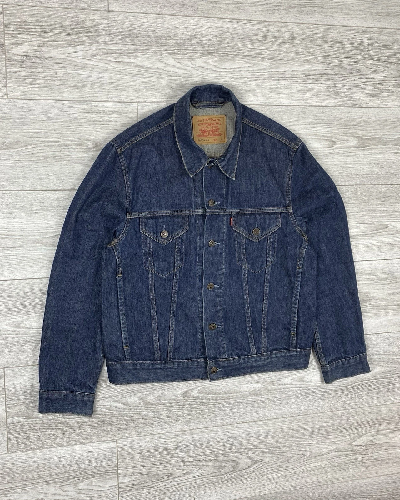 Levi's Denim Trucker Jacket Mens M Blue Jean Buttons Pockets