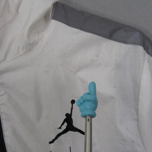 Air Jordan Boys Windbreaker Jacket M Black White Hooded Half Zip Pocket - Picture 3 of 10