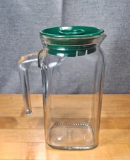 Vintage Bormioli Rocco 20oz  Glass Jar Mug Pitcher with Lid Italy