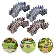 4 Pcs Palace Style Ornaments Miniature Fairy Garden Bridges Decor