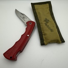 Official BSA Red Buck Pocket Knife with Nylon Buck Sheath SC-392
