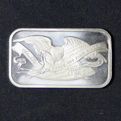1 oz .999 Fine Silver Bar SilverTowne Eagle Design 31.46g