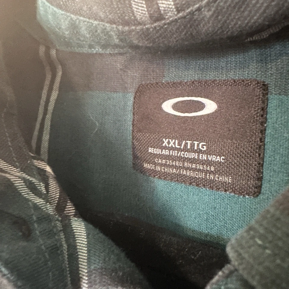 Camisa Oakley de franela ligera a cuadros con botones delanteros manga larga - para hombre talla XXL Foto 2 de 4