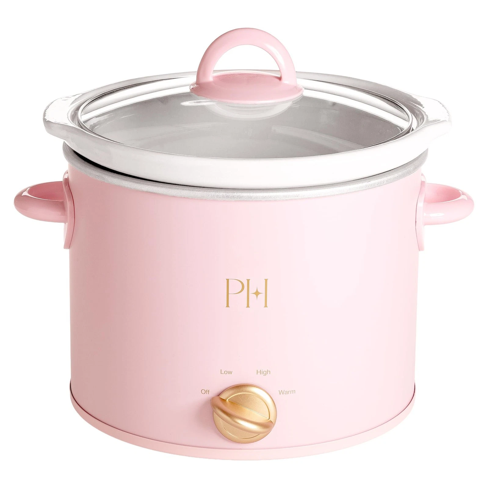 Paris Hilton 3.5-Quart Manual Slow Cooker, Features Three 3.5 Quarts, Pink