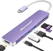 Hiearcool USB C Hub, 7-in-1 Multi-Port Adapter, USB-C to 4K HDMI Splitter Typ...