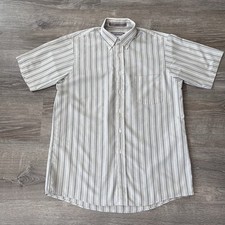 Van Heusen Men's Dress Shirt Half Sleeve Size 16 Made In USA Casual
