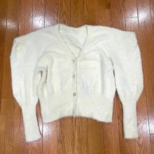 Outerwear Shaggy Knit Long Sleeve Buttoned Cardigan Women's Size XL