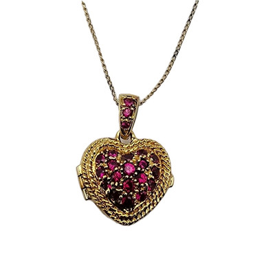 Ross Simons Wende Herz Medaillon Gold Vermeil Rosa Sterlingsilber 925 18''