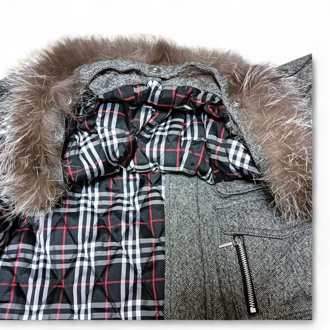 BURBERRY BLACK LABEL Down Jacket Gray Check Size M From Japan thumbnail 4