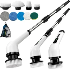 Electric Spin Scrubber, Cordless Electric Scrubber for Cleaning with 9 Brush Hea