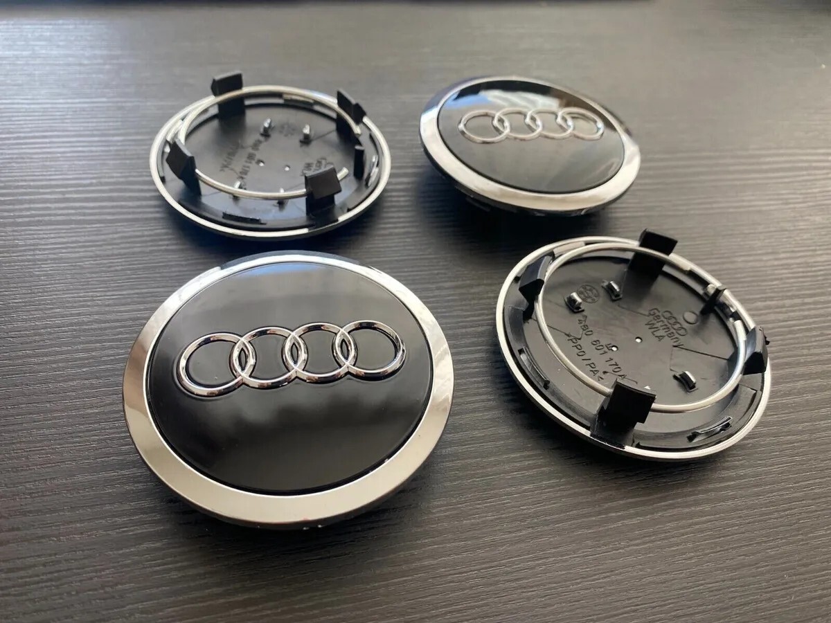 4 Pièces 135mm Cache-moyeu Avec Logo Pour Jante En Alliage Compatible Avec Audi Sline A3 A4 A5 A6 A8 LQ3 Q5 Q7(Noir) - Auto