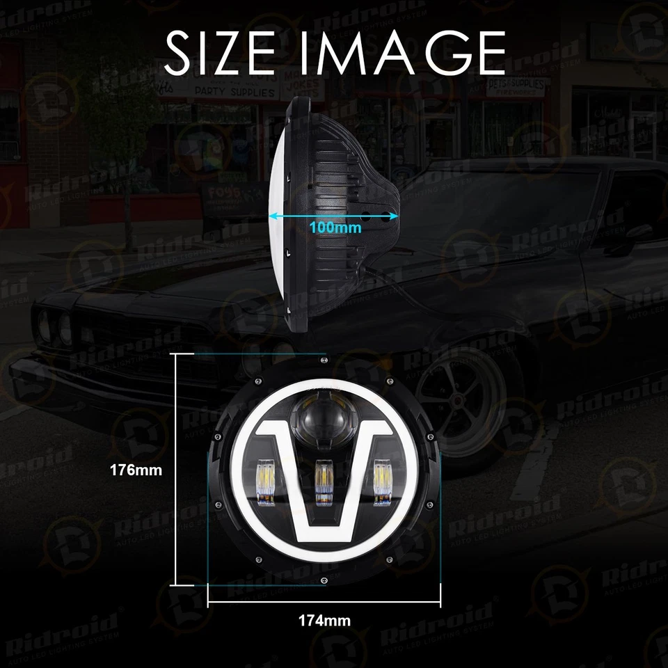 Faros LED redondos halo ojo de ángel DRL para MG MGA MGB MGC Roadster Classic 7" Foto 2 de 4