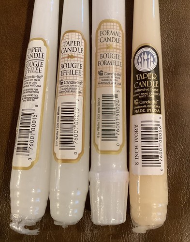 Set of 4 Candle-lite Vintage Tapered Dinner  Candles 8" USA - Picture 3 of 4