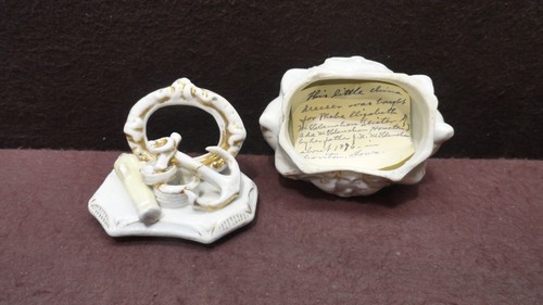 Antiguo Victoriano Porcelana Carena Carenado Regalo Premio Vestidor Caja de baratijas 4 cuatro artículos - Imagen 4 de 18