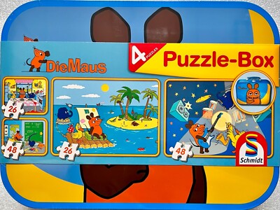 Puzzle Box Die Maus Schmidt Games 2x26 & 2x48 Pieces Puzzle 55597 Patience Game