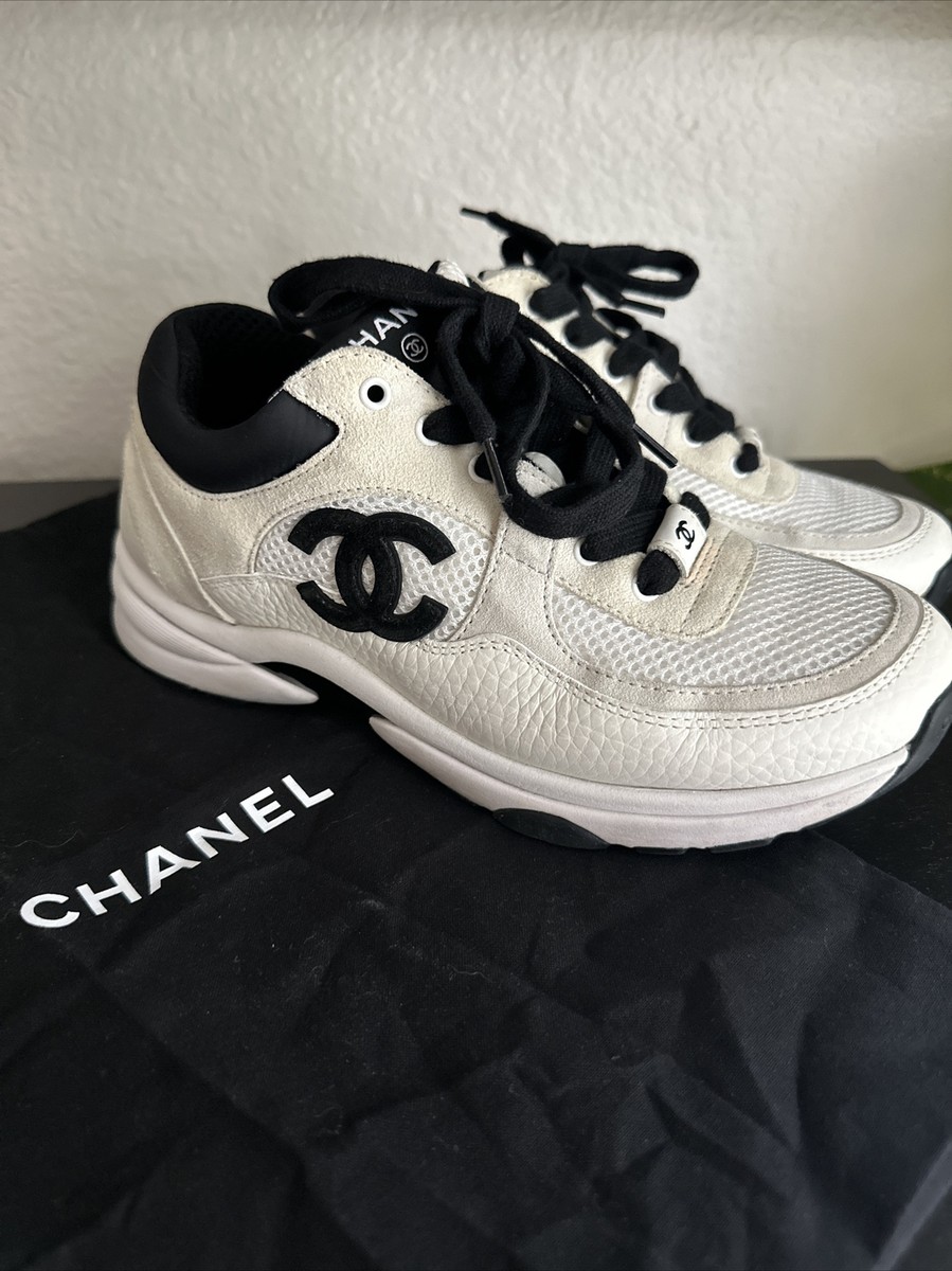 【Chanel】TRAINERS★シャネル トレイナーズ スニーカー Chanel white and black sneakers runners trainers 37 | eBay