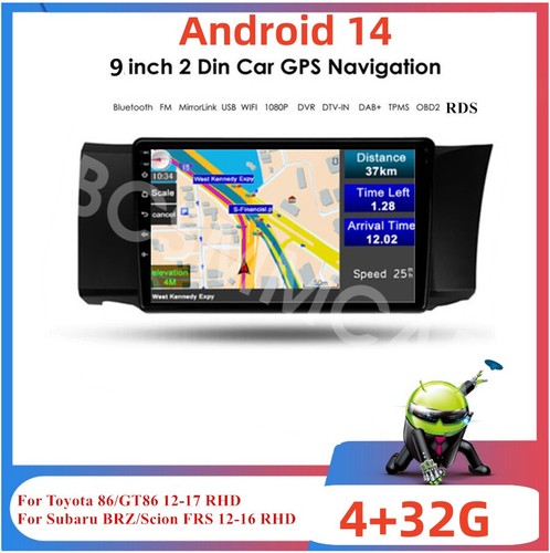 9in Car Stereo Radio Touch Screen 4+32G Fit For Subaru BRZ/Scion FRS 2012-2016 - Foto 11 di 24