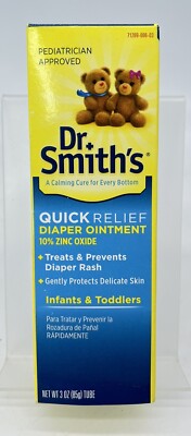 Dr. Smith's Quick Relief Diaper Rash Ointment, 10% zinc Oxide, 3 Oz