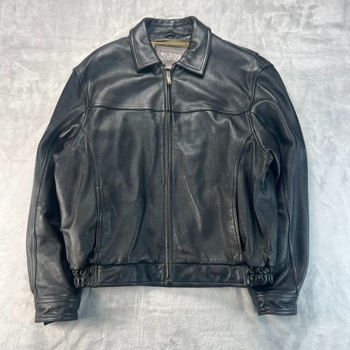 Vintage Wilson Leder Bomberjacke Herren Large schwarz Thinsulate Isolierung