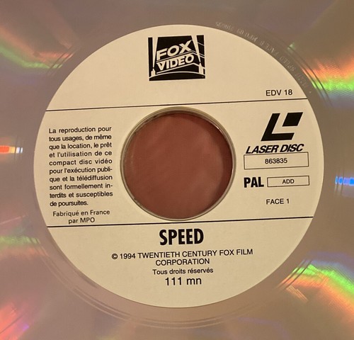 SPEED 1995 PAL VERSION FRANÇAISE BON ÉTAT LASER DISC LASERDISC - Photo 2/8