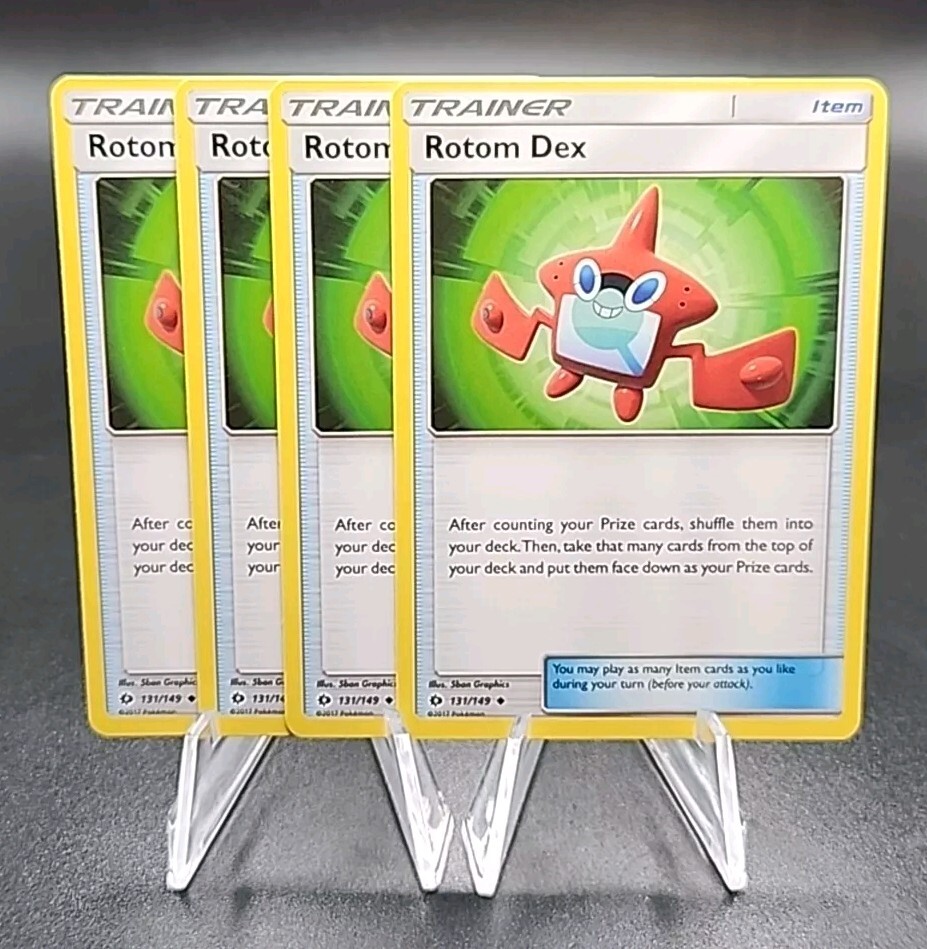 4x Rotom Dex 131/149 Item Trainer Sun & Moon S&M Base Set Pokémon NM-MT Playset