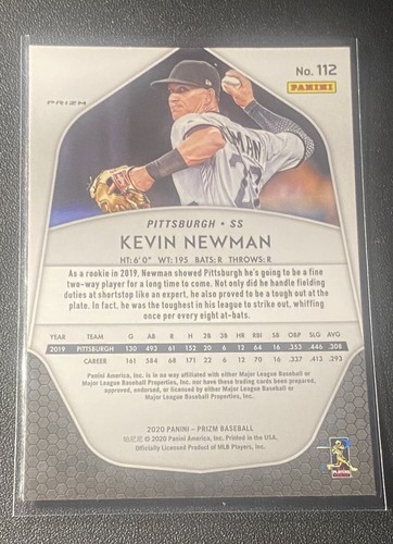 KEVIN NEWMAN - 2020 Prizm Baseball - PURPLE PRIZM - #112 - Pirates - Picture 2 of 2