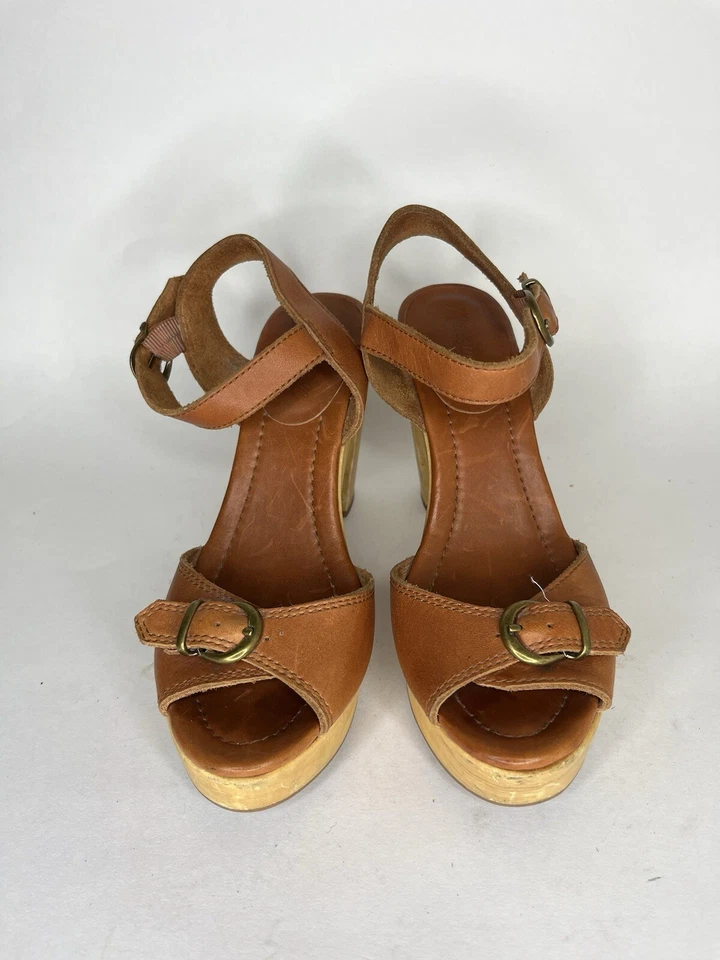 madewell туфли каблуки лодыжки ремень женщин размер 6,5 М США/37EU коричневая кожа - Изображение 2 из 4