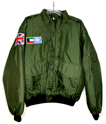 Vintage 90s Operation Desert Storm Satin Military Bomber Jacket 