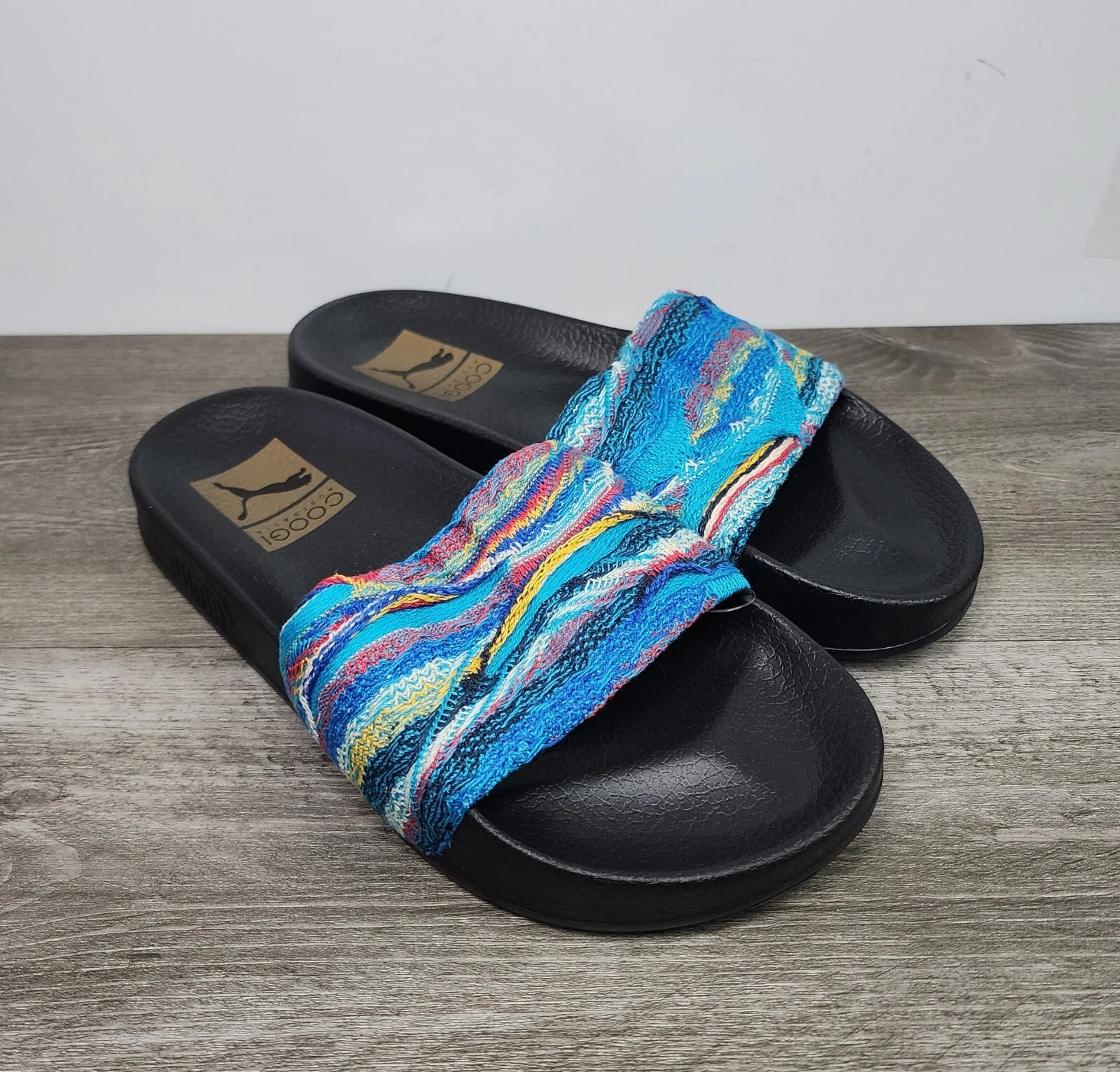 PUMA LEADCAT x COOGI da donna SLIDES ISLAND PARADISE BLU MULTICOLORE US taglia 6 5