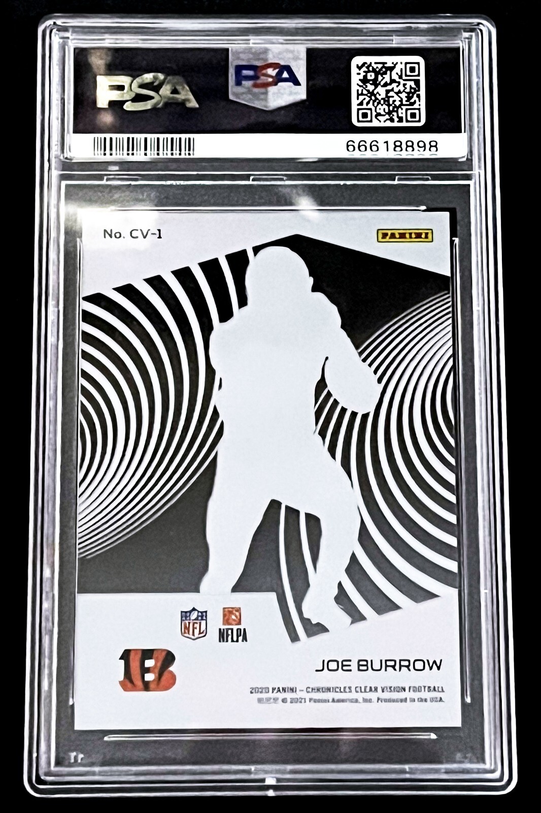 2020 JOE BURROW #CV1 • PSA GEM MT 10 • PANINI CHRONICLES CLEAR VISION ROOKIES view 4