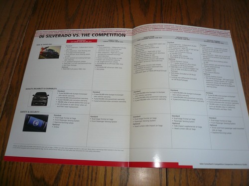 2006 Chevrolet Silverado Sales Consultants Competitive Reference Guide - Vintage - Picture 4 of 5