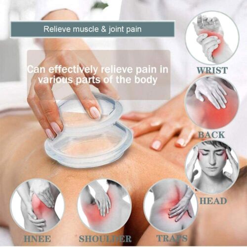 Set 2-7 Cups Facial Massage Cupping Face Full Body Vacuum Glass Silicone Cups US - Picture 6 of 36
