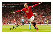 WAYNE ROONEY - MANCHESTER UNITED AUTOGRAPH SIGNED PHOTO POSTER PRINT