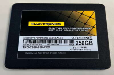 Eluktronics Eluktro Pro Performance 250GB SSD SATA III (6 GB/s) MLC 2.5-Inch 7mm