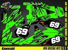 Motorcycle Decal Kit For Kawasaki KXF - Green Blitz