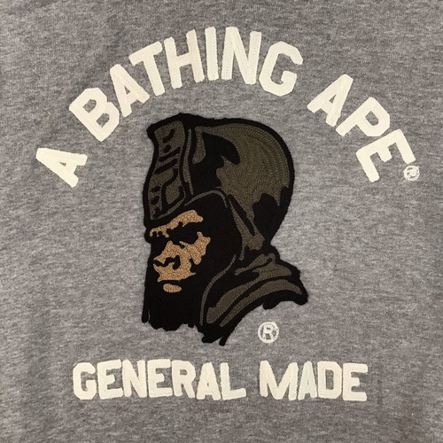 A Bathing Ape Bape General Made Sweat Varsity Stadium Jacket Gray size S Japan - Picture 4 of 10