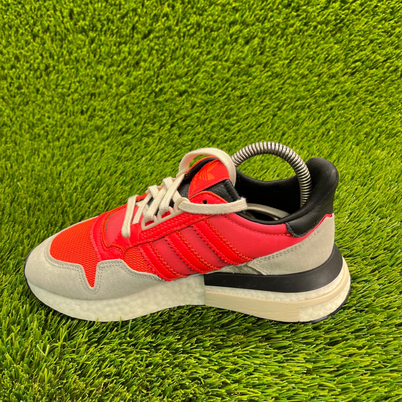 SAOLA Scarpe da ginnastica Adidas ZX 500 RM ragazzo taglia 5Y rosso grigio corsa atletica passeggio