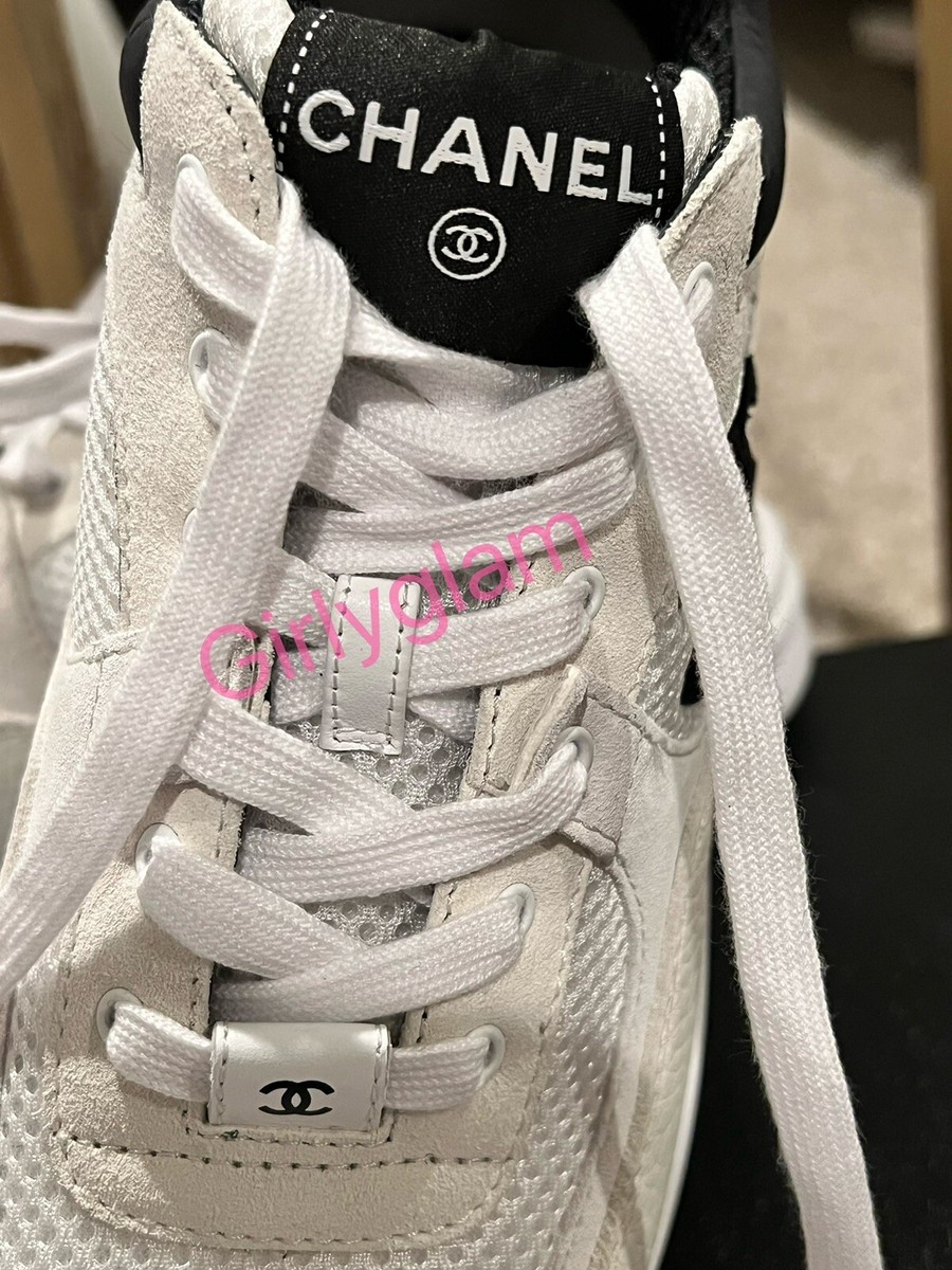 BNIB Chanel Classic CC Logo Black White Sneaker Runners Size