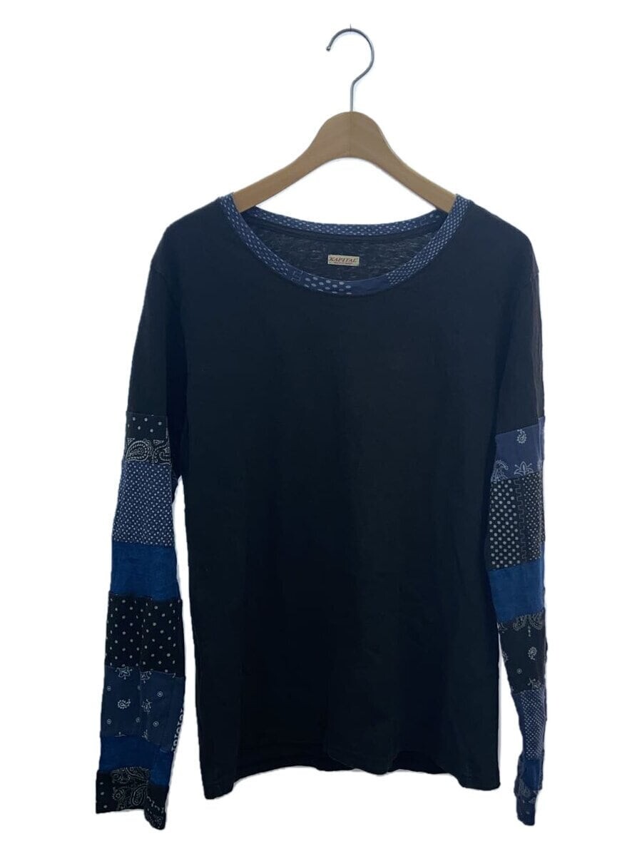 トップス KAPITAL (2) Pattern L/S T Shirt KAPITAL men's Patchwork Long sleeve T-shirt Size 2 Cotton
