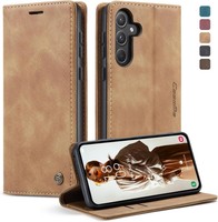 Samsung Galaxy A55 5G HandyhüLle Premium Leder KlapphüLle Braun