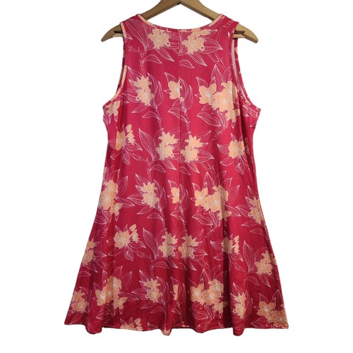 West Loop Womens Sleeveless Dress Floral Knit Tank Midi Tropical Pink L XL - Picture 4 of 4