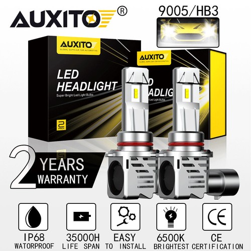 AUXITO Pair 9005 HB3 LED Headlight Sink Heat Super 60W Bulbs Bright 6500K White