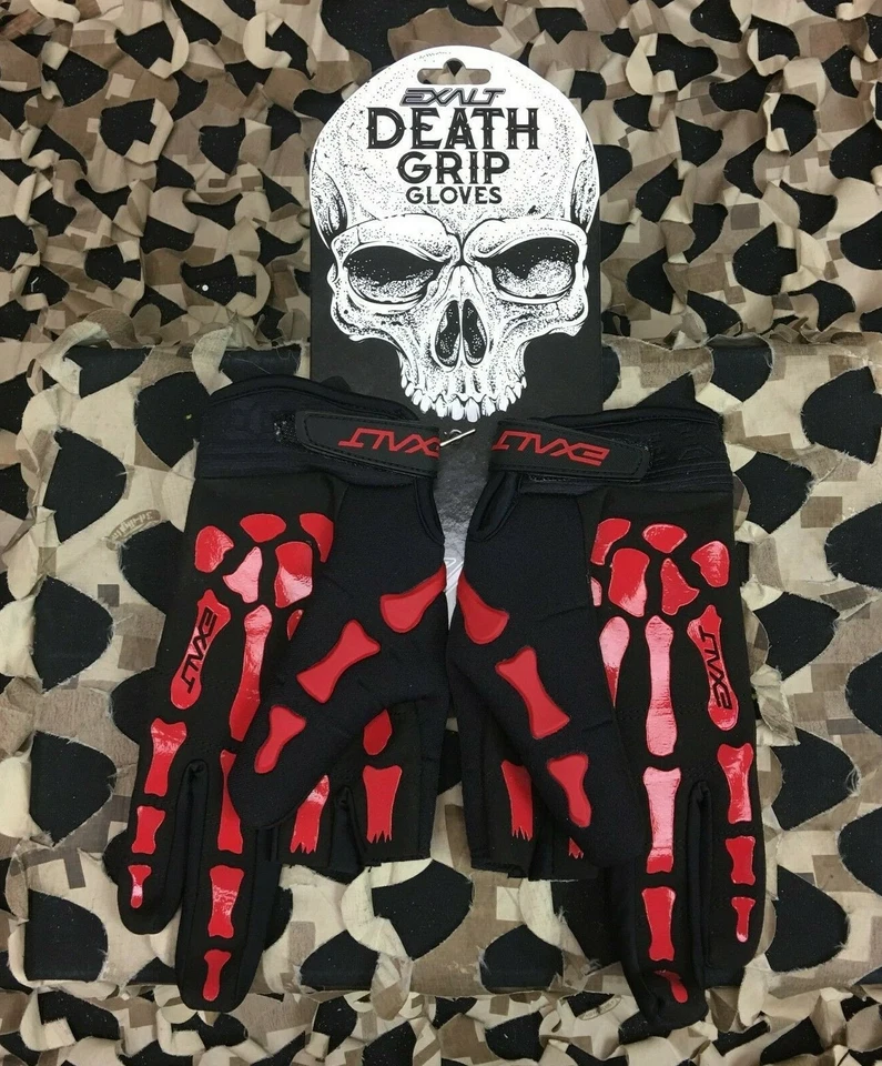 NEW MEDIUM Exalt Death Grip Paintball Gloves - Red Foto 2 de 4